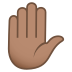 ✋🏽 raised hand: medium skin tone display on JoyPixels